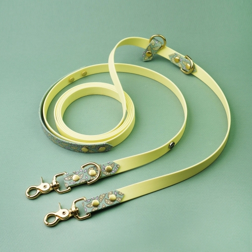 Smycz multifunkcyjna z Biothane – płaskie ujęcie z elementami wzoru cytrynki