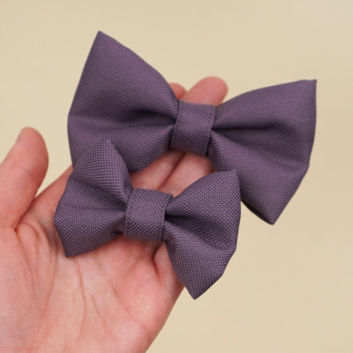 kokardka dla psa w kolorze bakłażanowym w dwóch rozmiarach S i M