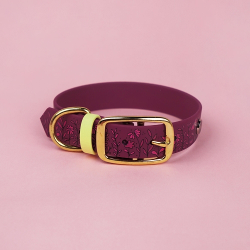 Obroża dla psa z Biothane we wzorze Łąka.